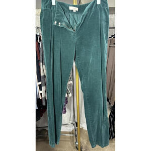 LOFT Modern Straight Leg Velour Pants Size 8 Green EUC